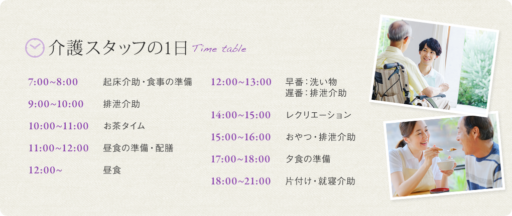 介護スタッフの1日